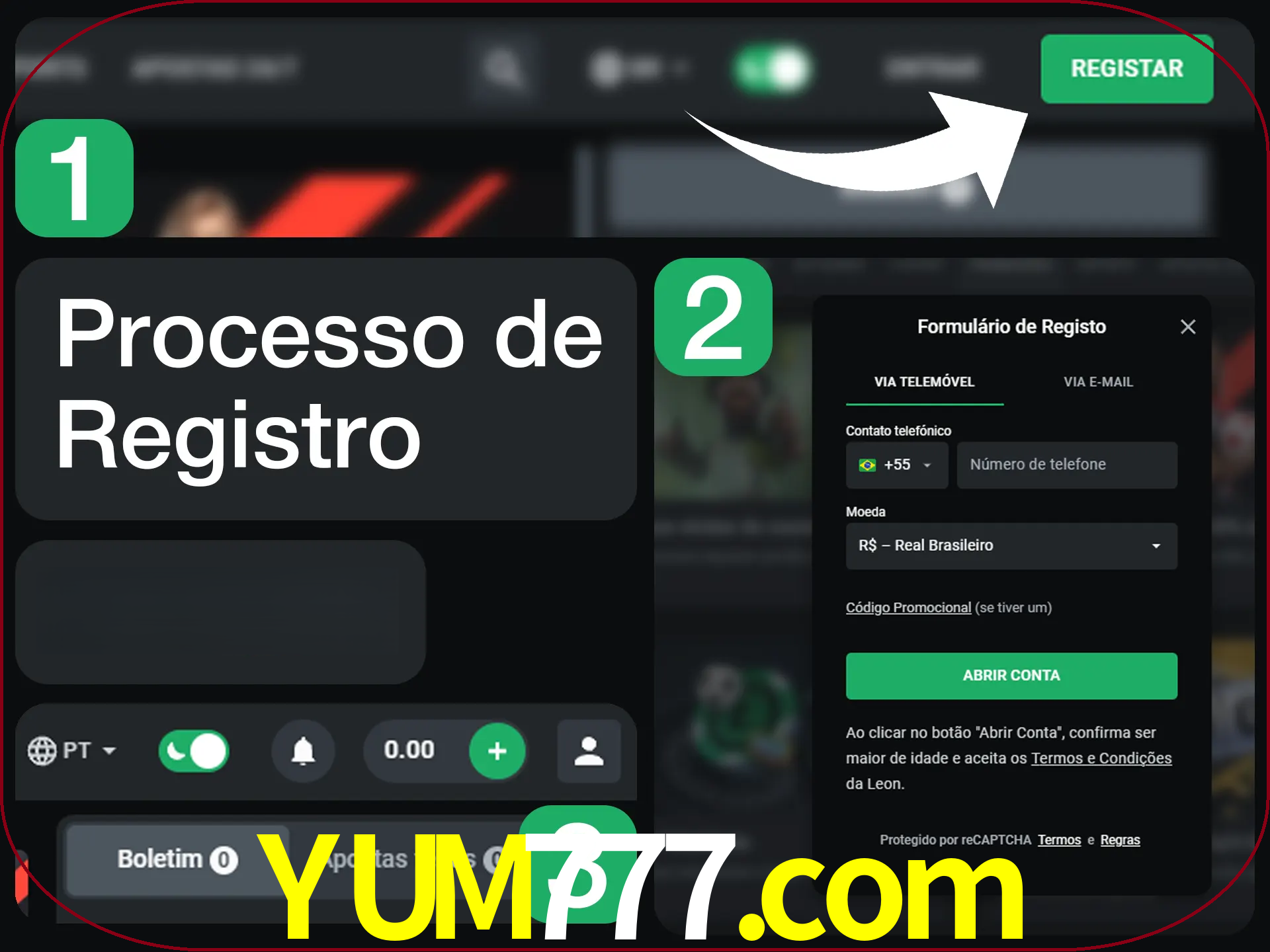 O processo de registro na LeonBet é simples.